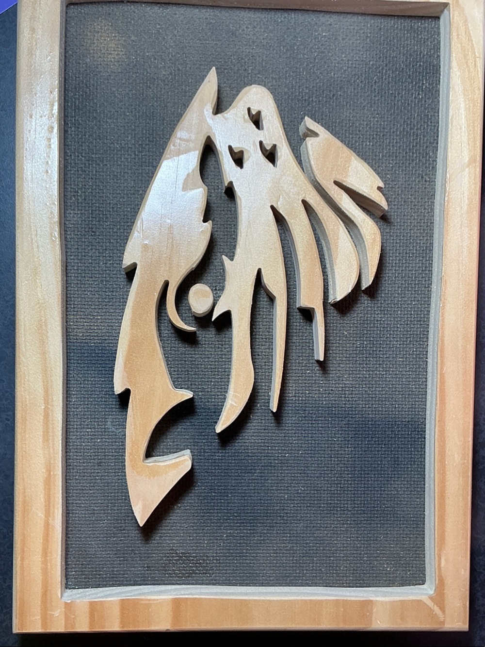 Natural Wood Lazer Fighting Beaver Art - Neutral